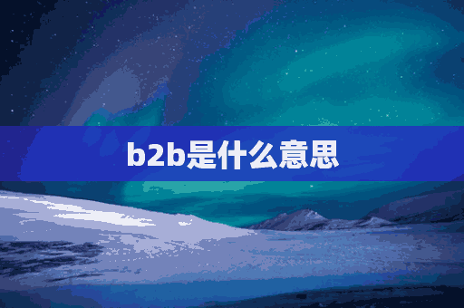 b2b是什么意思(b2b是什么意思b2c是什么意思)